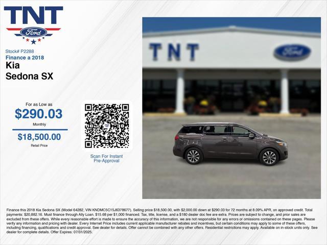 used 2018 Kia Sedona car, priced at $18,000