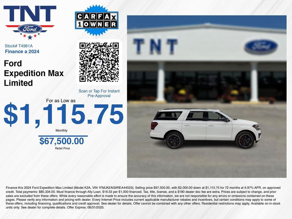 used 2024 Ford Expedition Max car, priced at $66,500