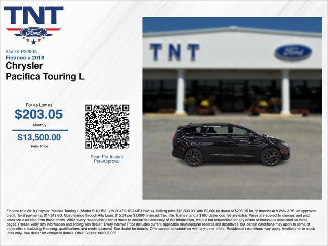 used 2018 Chrysler Pacifica car, priced at $13,500