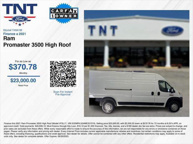 used 2021 Ram ProMaster 3500 car, priced at $22,000