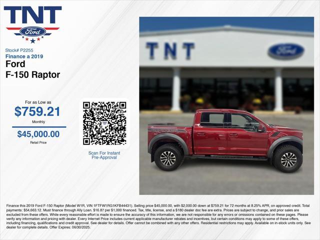 used 2019 Ford F-150 car, priced at $44,500