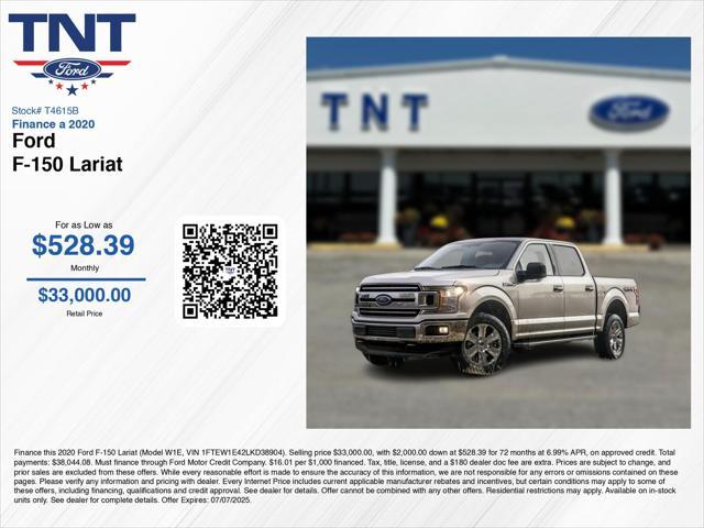 used 2020 Ford F-150 car, priced at $33,000