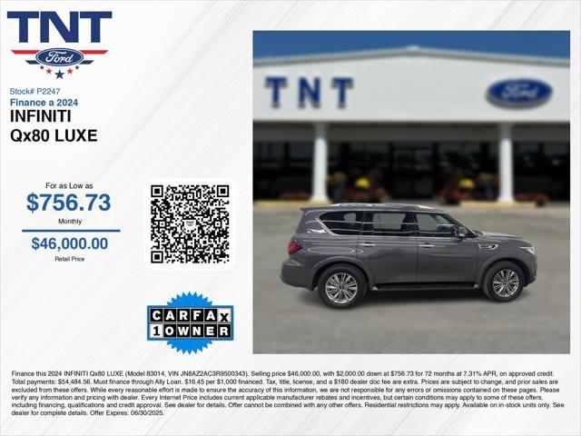 used 2024 INFINITI QX80 car, priced at $45,500