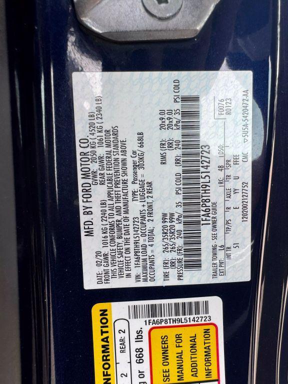 used 2020 Ford Mustang car, priced at $19,999