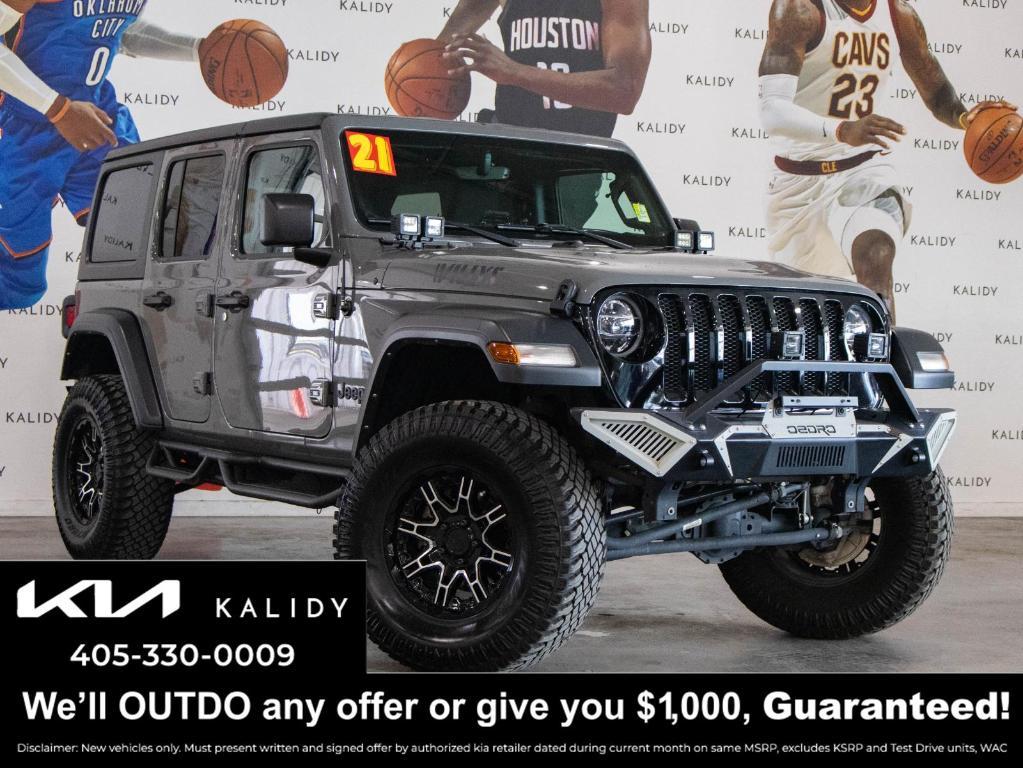 used 2021 Jeep Wrangler Unlimited car, priced at $34,250