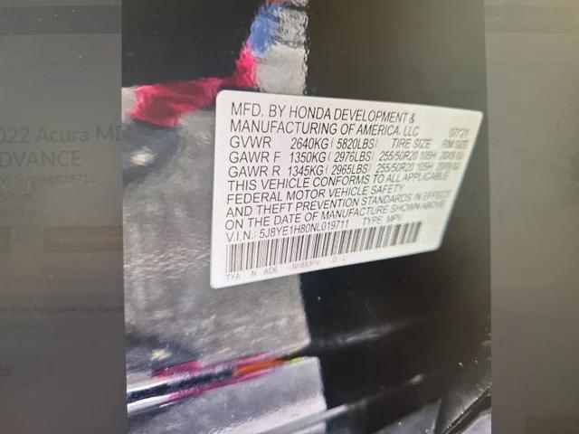 used 2022 Acura MDX car, priced at $38,466