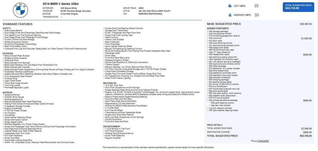 used 2014 BMW 328 car, priced at $9,998