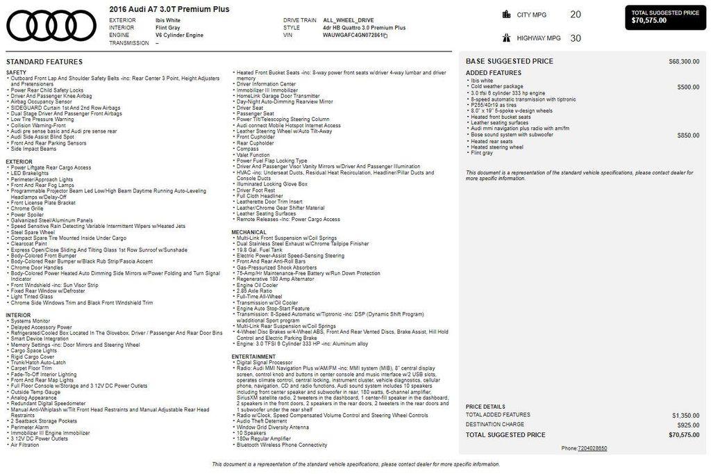 used 2016 Audi A7 car