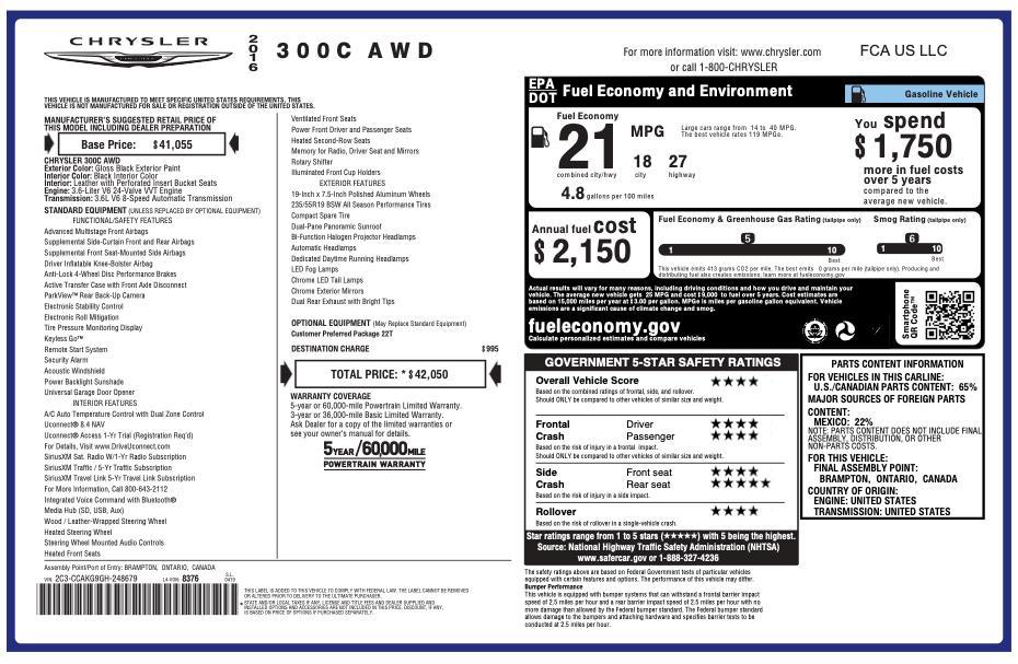 used 2016 Chrysler 300 car, priced at $14,998