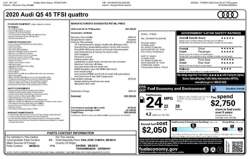 used 2020 Audi Q5 car, priced at $28,990