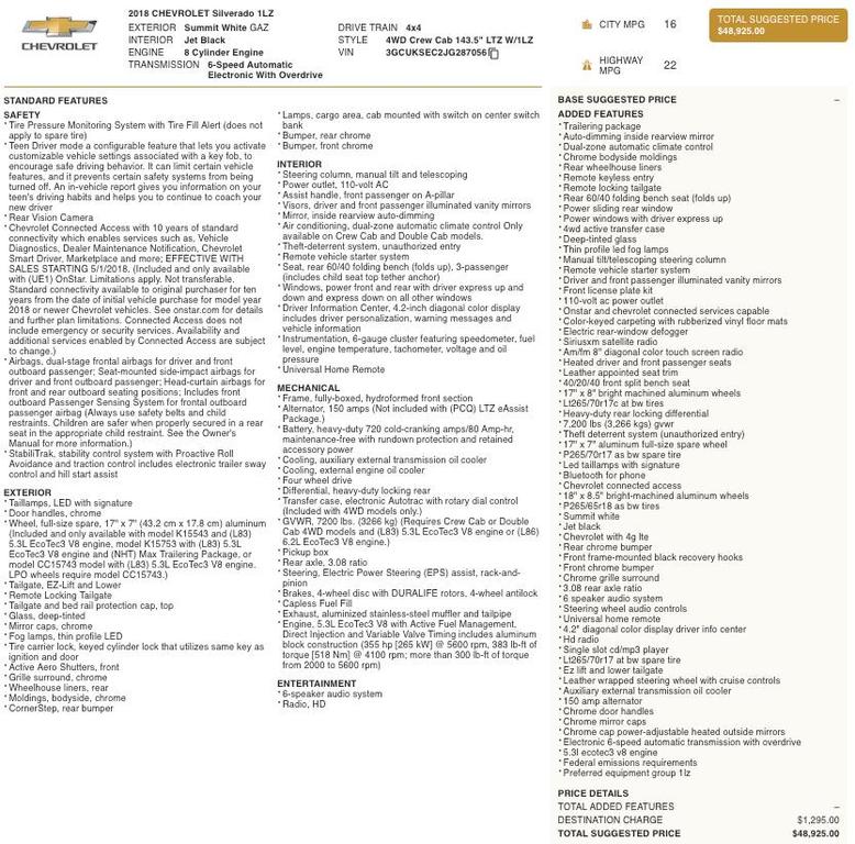 used 2018 Chevrolet Silverado 1500 car, priced at $29,498