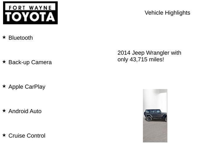 used 2014 Jeep Wrangler Unlimited car, priced at $22,582