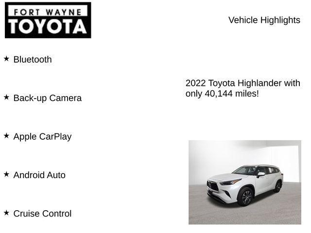 used 2022 Toyota Highlander car, priced at $37,166