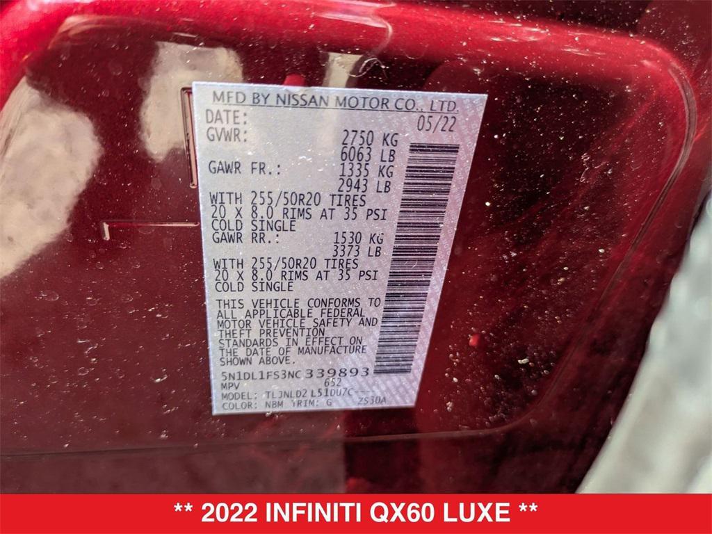 used 2022 INFINITI QX60 car, priced at $35,499
