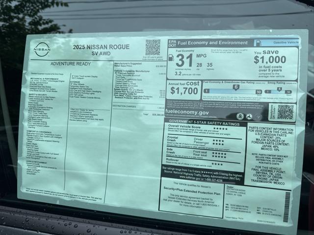 new 2025 Nissan Rogue car, priced at $33,810