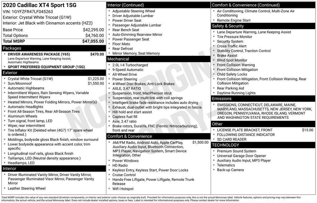 used 2020 Cadillac XT4 car, priced at $23,812