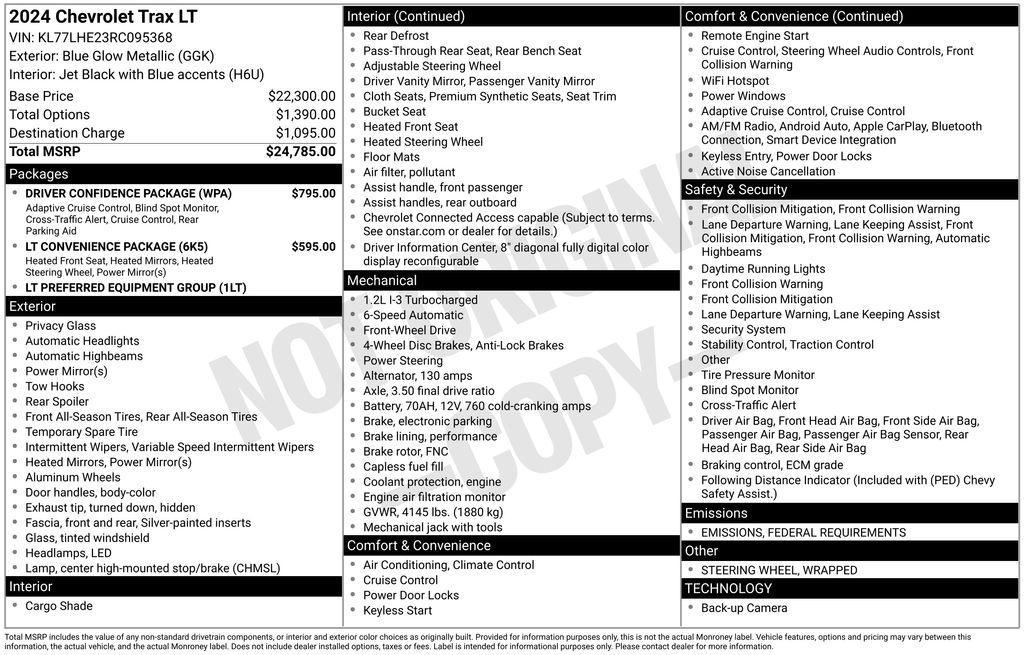 used 2024 Chevrolet Trax car, priced at $20,044