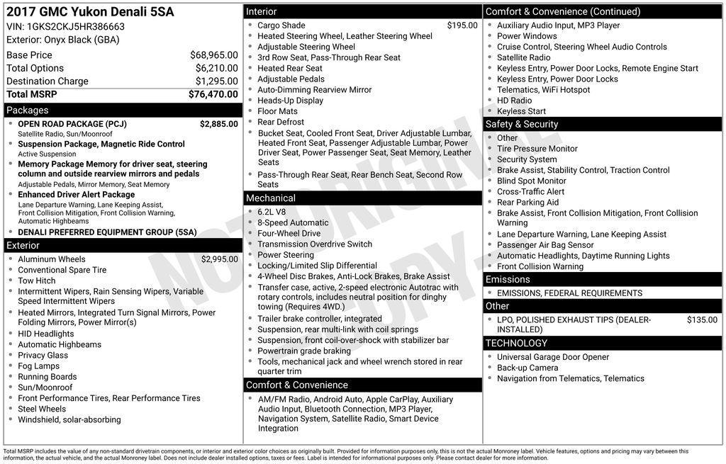 used 2017 GMC Yukon car, priced at $25,416