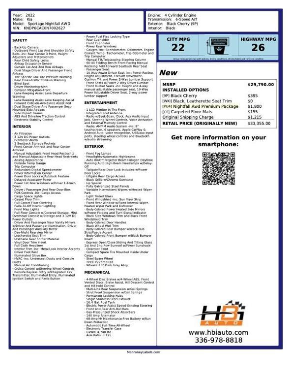 used 2022 Kia Sportage car, priced at $21,200
