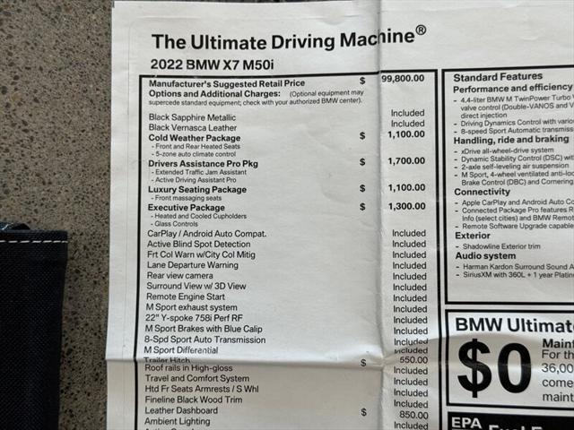 used 2022 BMW X7 car, priced at $67,990