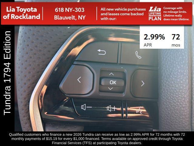 new 2026 Toyota Tundra car, priced at $77,821