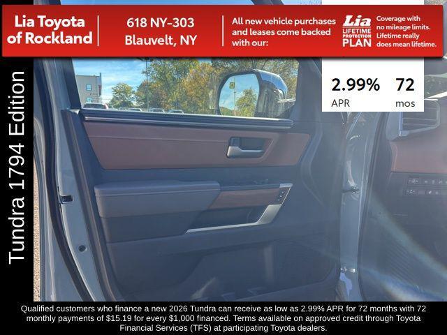 new 2026 Toyota Tundra car, priced at $77,821