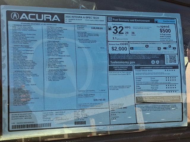 new 2025 Acura Integra car, priced at $39,795