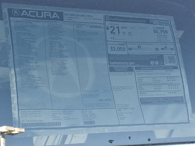 new 2025 Acura MDX car, priced at $60,150