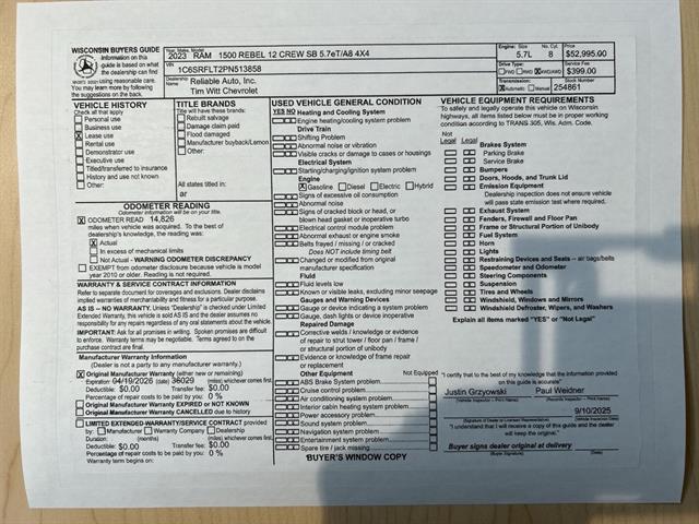 used 2023 Ram 1500 car, priced at $51,995