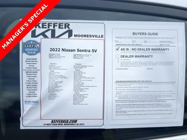 used 2022 Nissan Sentra car, priced at $16,598