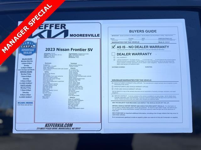 used 2023 Nissan Frontier car, priced at $29,520