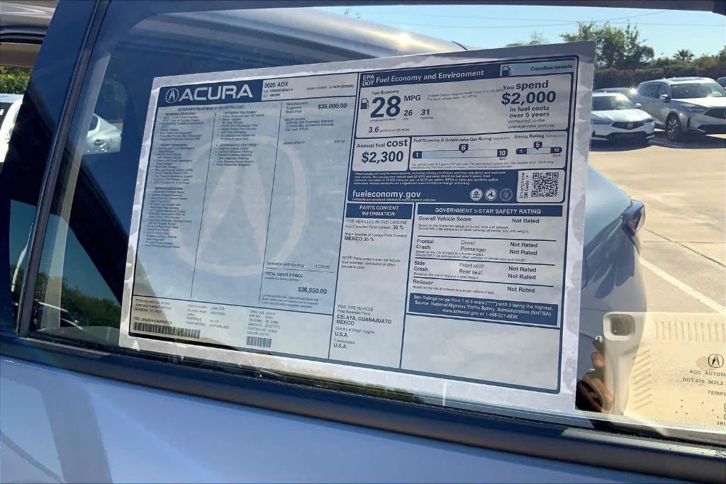 new 2025 Acura ADX car, priced at $35,950