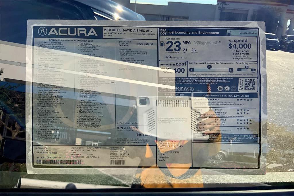 new 2023 Acura RDX car, priced at $53,045