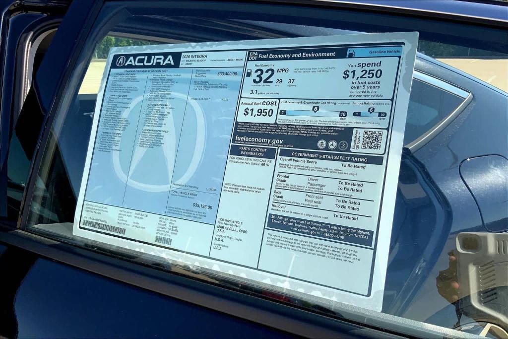 new 2026 Acura Integra car, priced at $35,195