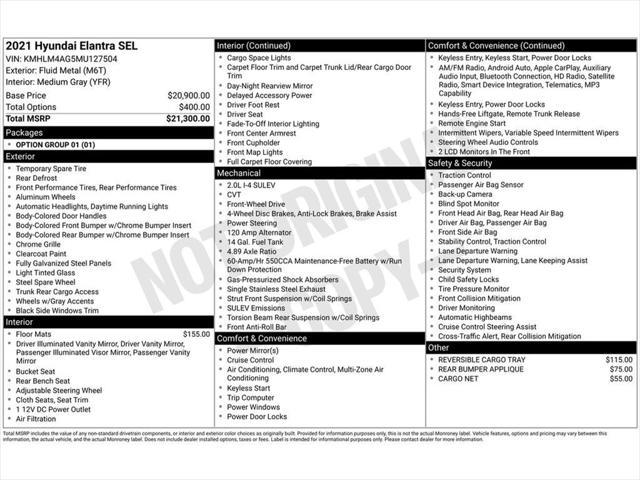 used 2021 Hyundai Elantra car, priced at $19,549