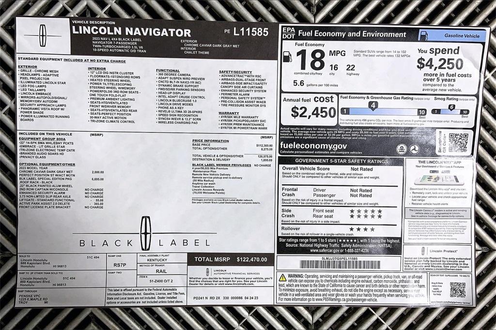 new 2023 Lincoln Navigator L car, priced at $132,358