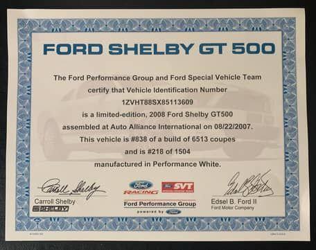 used 2008 Ford Shelby GT500 car, priced at $44,750