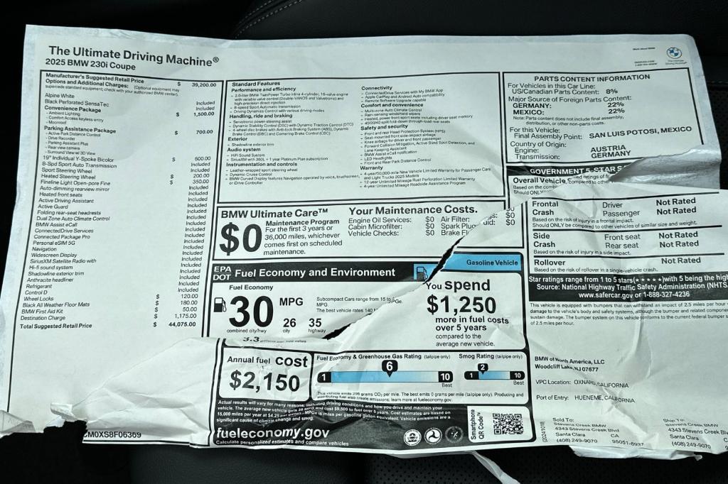used 2025 BMW 230 car, priced at $44,075