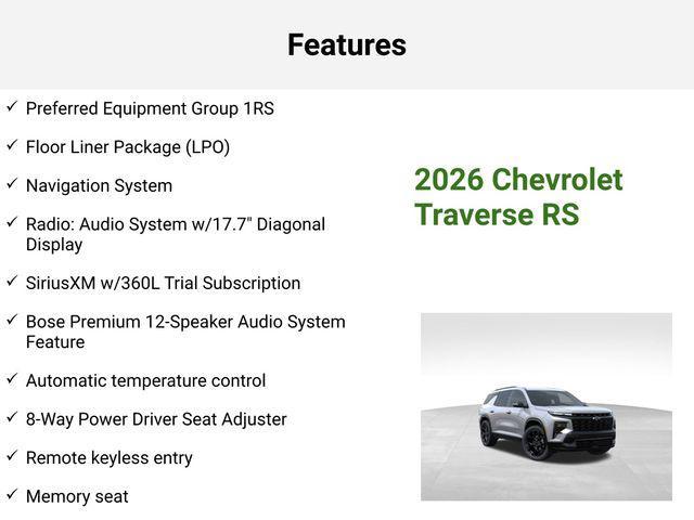 new 2026 Chevrolet Traverse car, priced at $55,797