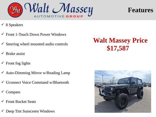 used 2017 Jeep Wrangler car, priced at $17,587