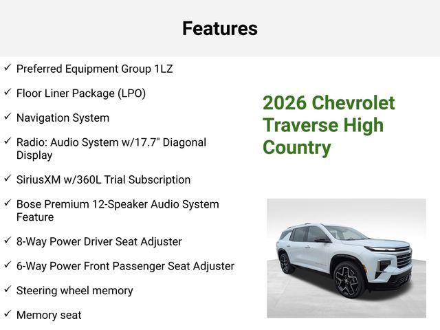 new 2026 Chevrolet Traverse car, priced at $57,440