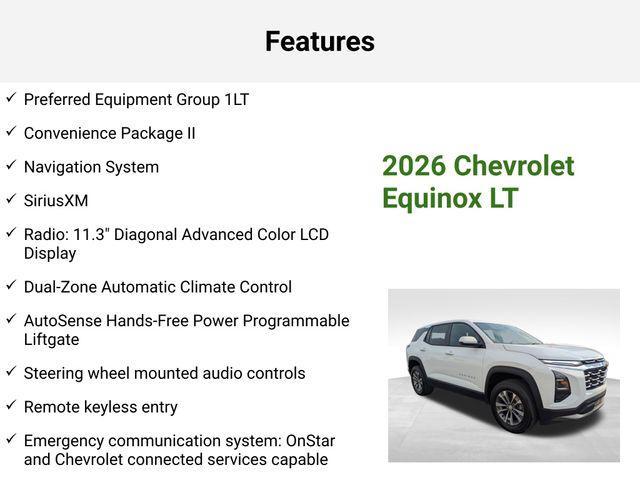 new 2026 Chevrolet Equinox car, priced at $30,695