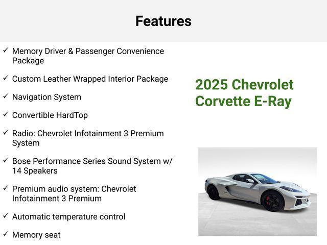 new 2025 Chevrolet Corvette E-Ray car, priced at $125,915