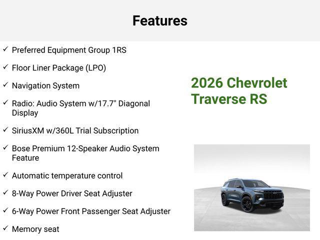 new 2026 Chevrolet Traverse car, priced at $57,855