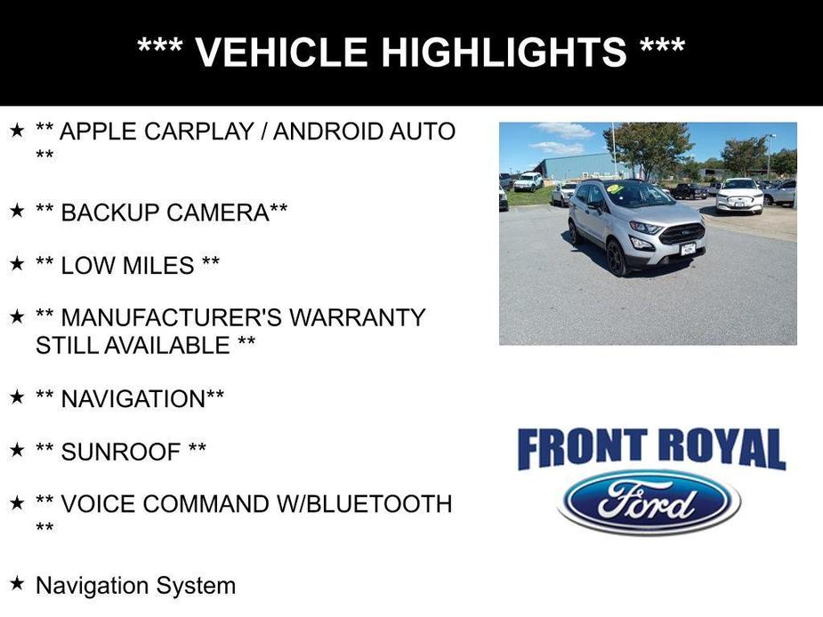 used 2021 Ford EcoSport car, priced at $17,973