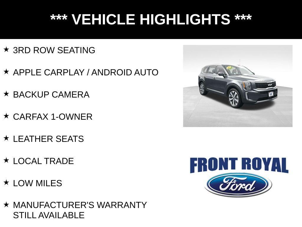 used 2022 Kia Telluride car, priced at $31,673