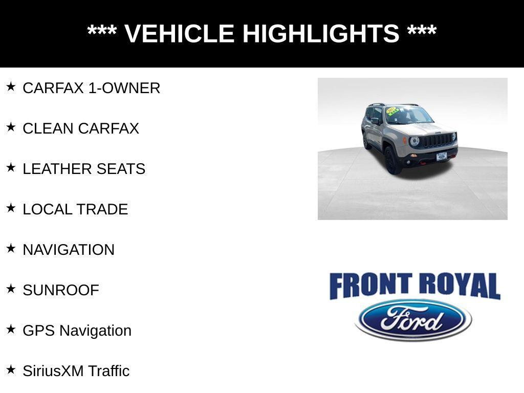 used 2017 Jeep Renegade car, priced at $11,673