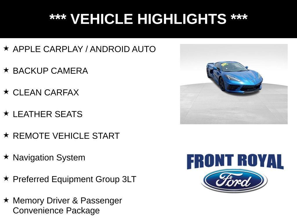 used 2020 Chevrolet Corvette car, priced at $64,973