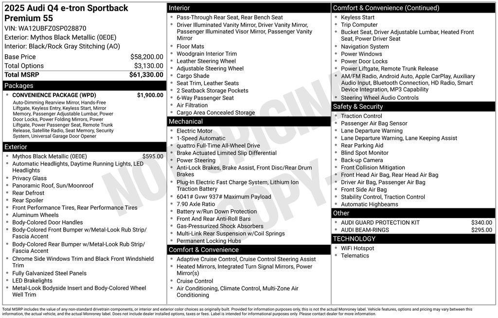 used 2025 Audi Q4 e-tron car, priced at $42,499