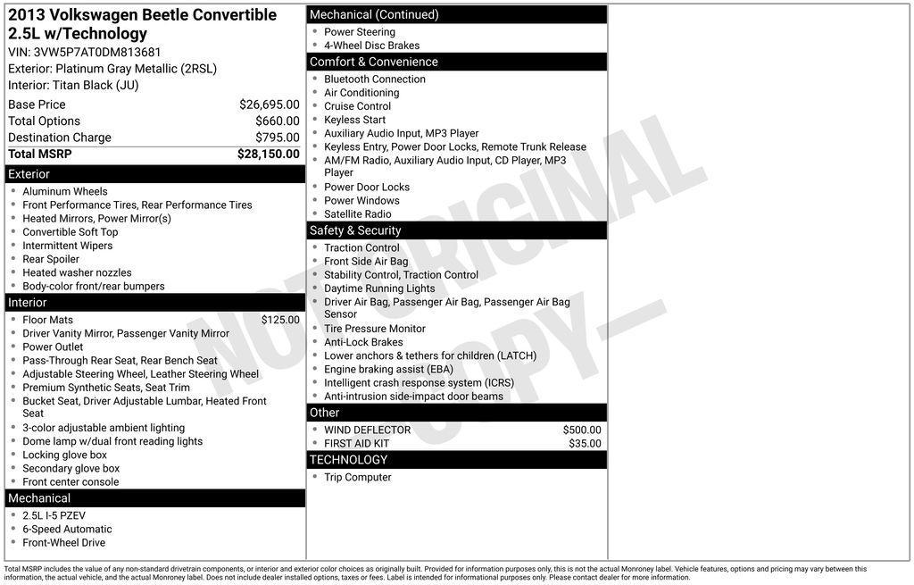 used 2013 Volkswagen Beetle car, priced at $14,499